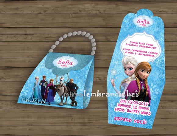 Convite Bolsinha Frozen