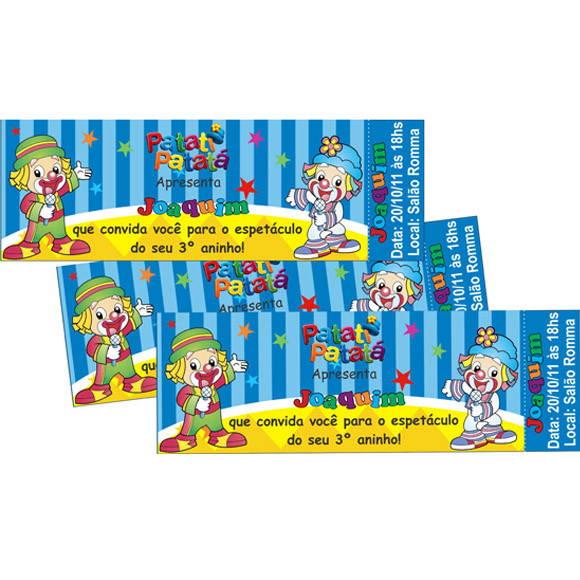 Convite Ingresso Patati Patatá