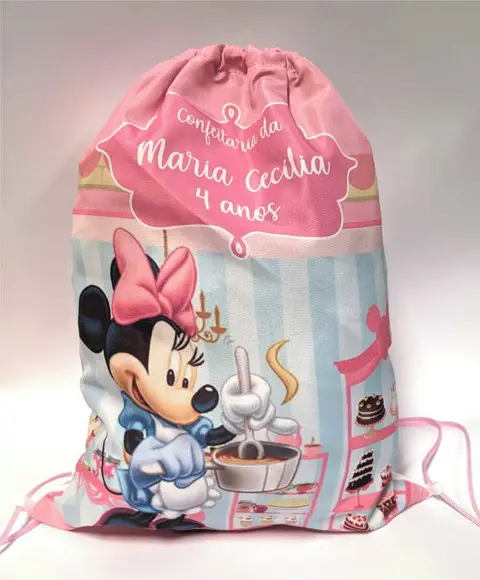 10 Mochilas Minnie Confeiteira- Grande