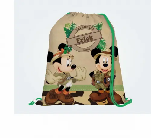 10 Mochila Mickey e Minnie Safari- Grande