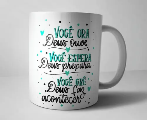 Caneca Religião Você ora DEUS ouve...