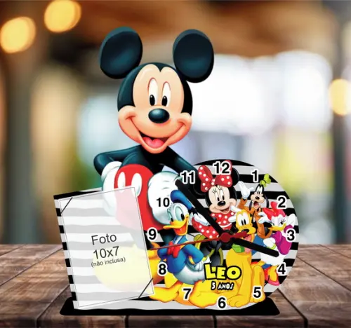 15 Centros de Mesa Turma do Mickey com Foto