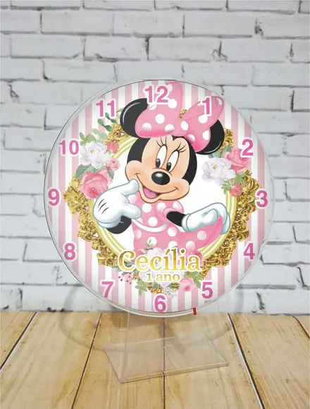 10 Relógios de Mesa Minnie Rosa
