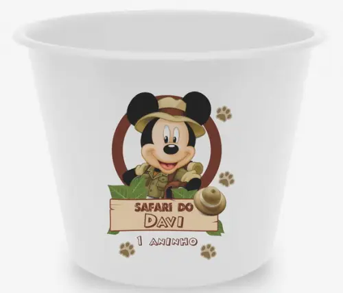 10 Baldes de Pipoca Mickey Safari - Impressão Direta