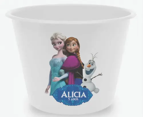 10 Baldes de Pipoca Frozen - Impressão Direta