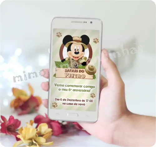 Convite Virtual Mickey Safari