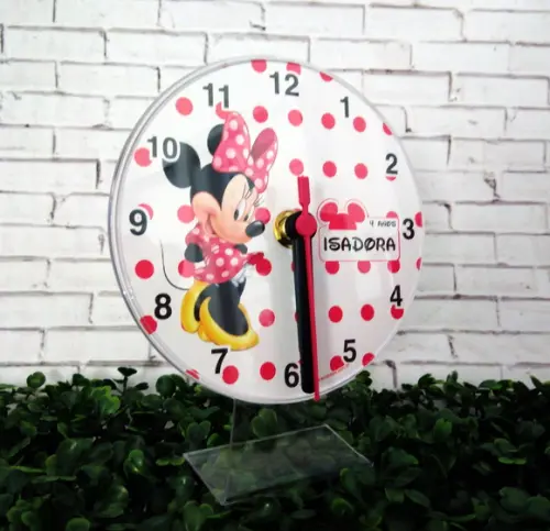 10 Relógios de Mesa Minnie Vermelha