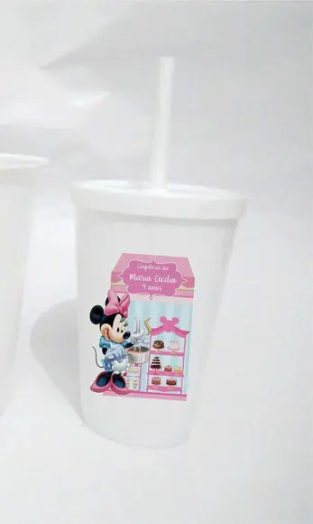 10 Copos Minnie Confeiteira