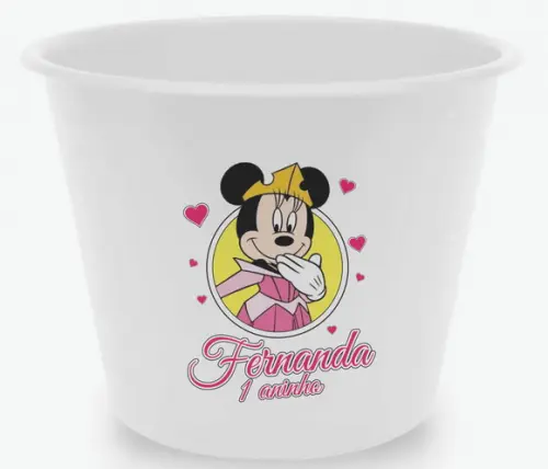 10 Baldes de Pipoca Minnie Rosa - Impressão Direta