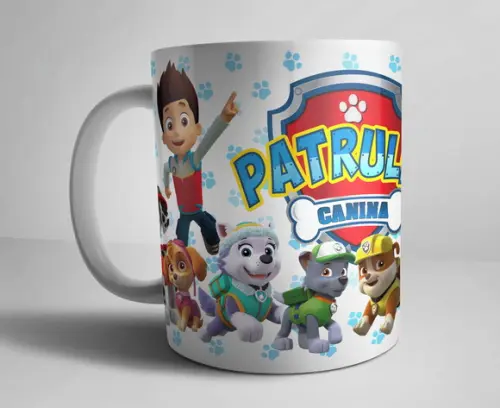 Caneca Patrulha Canina Porcelana c/foto