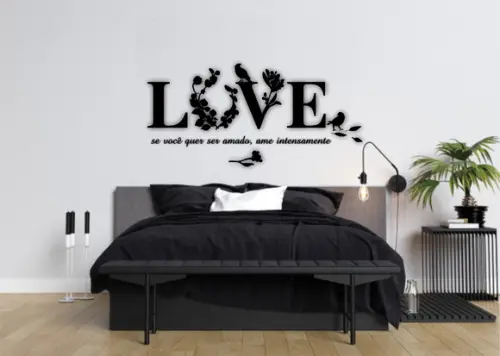 Painel Cabeceira Cama Casal Love