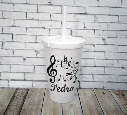 10 Copos Happy Notas Musicais