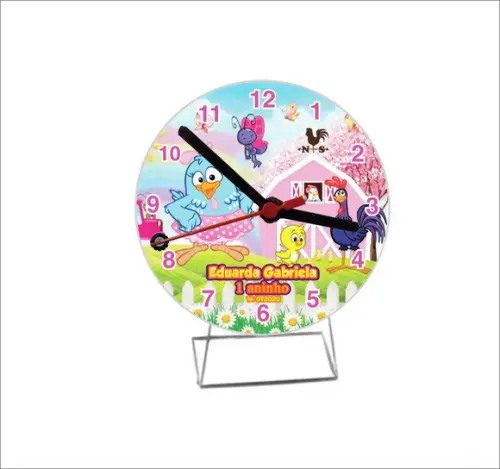 10 Relógios de Mesa Galinha Pintadinha Rosa