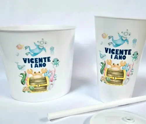 25 Kit Cinema Fundo do Mar - Impressão Direta