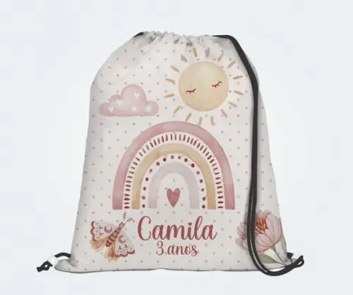 10 Mochilas Arco Íris Boho- Grande