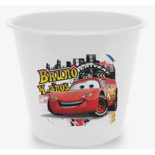 10 Baldes de Pipoca Carros - Impressão Direta