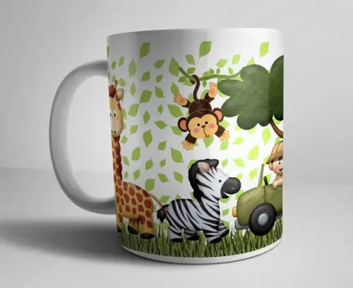 Caneca Safari Porcelana c/foto