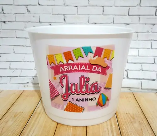 10 Baldes de Pipoca Junina - Impressão Direta