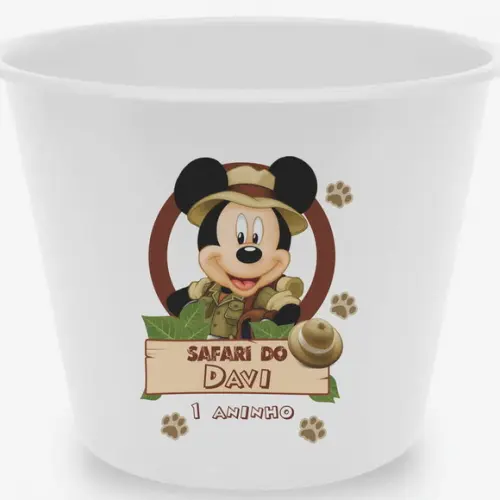 15 Baldes de Pipoca Mickey Safari - Impressão Direta