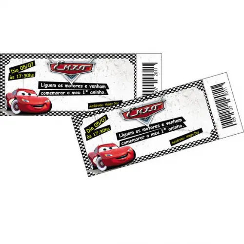 Convite Ingresso Carros