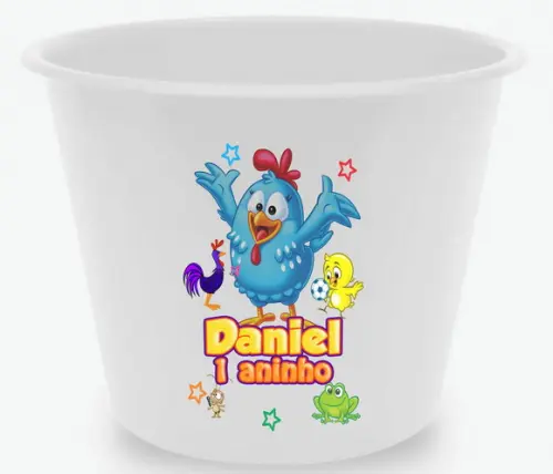 10 Baldes de Pipoca Galinha Pintadinha - Impressão Direta
