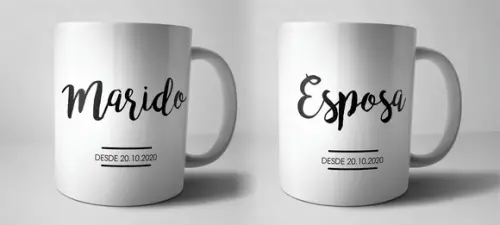 Caneca Esposa e Marido - Porcelana