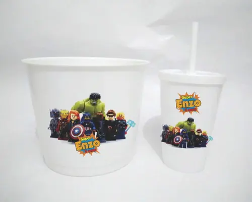 10 Kit Cinema Lego Vingadores - Impressão Direta