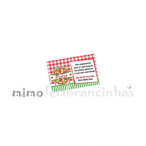 Convite 10x15cm Pizza