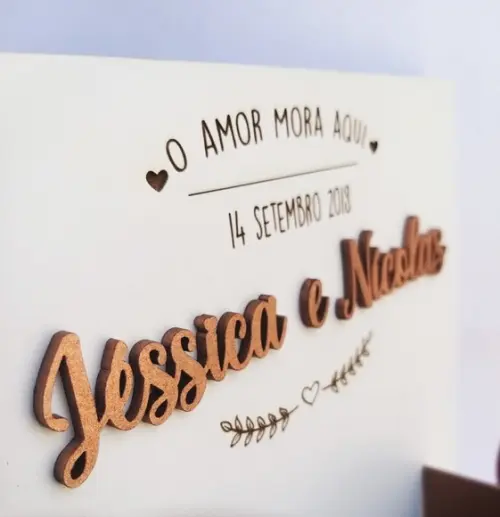 Porta Chaves Suculentas "O Amor Mora Aqui"