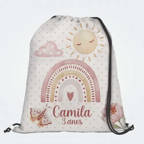 15 Mochila Arco Iris Boho - Grande