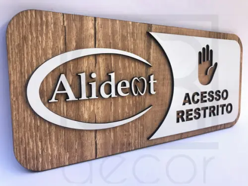 Placa de Identificação Acesso Restrito