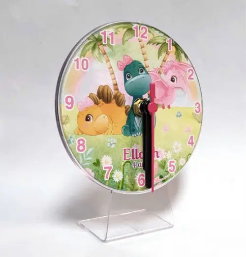 10 Relógios de Mesa Dinossauro Rosa