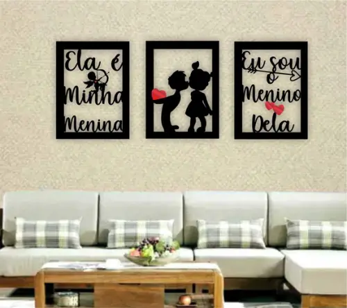 Quadro Trio Ela é minha Menina, Eu sou o menino Dela