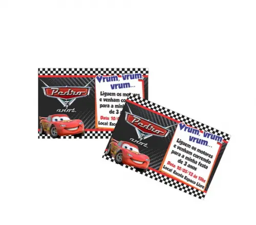Convite Carros 10x15cm