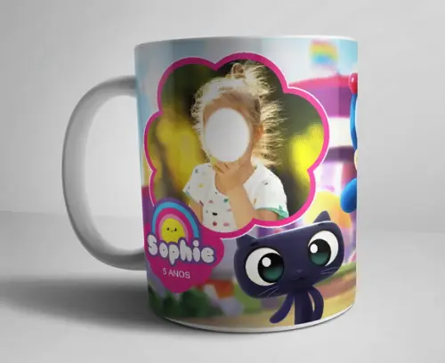 Caneca Vera e o Arco Iris - Porcelana c/foto
