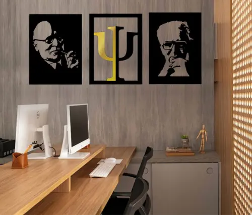 Trio de Quadros Psicologia Decorativo 50x37