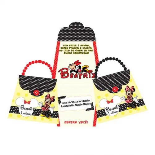 Convite Bolsinha Minnie