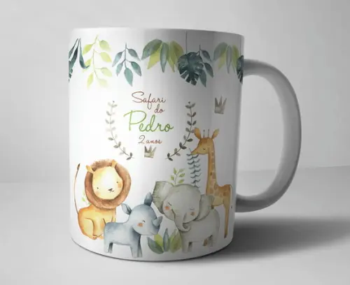 Caneca Safari Porcelana C/foto