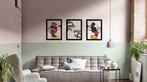 Quadro Trio Mickey Mickey Por onde For