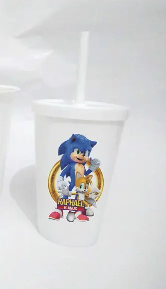 10 Copos Canudo Sonic