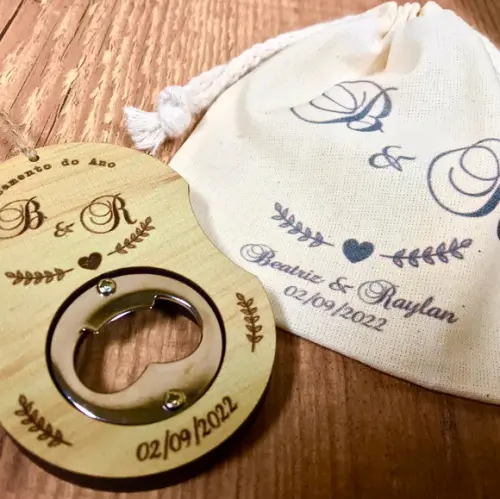 Abridor + Saquinho Personalizado Casamento
