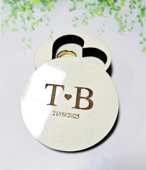 Porta Aliança Gliter Casamento Personalizado