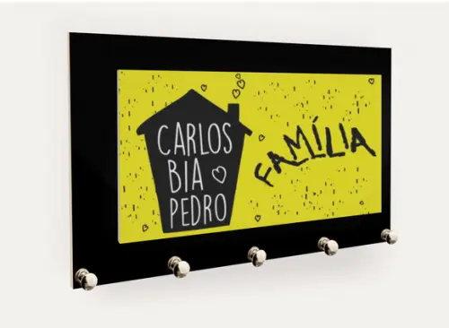 Porta Chaves "família" Amarelo