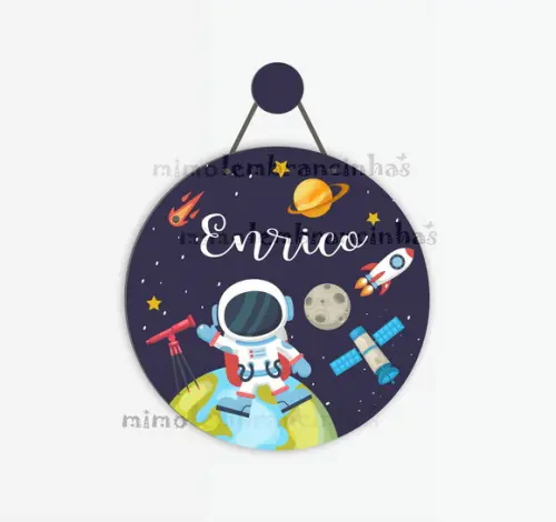 Placa decorativa Infantil Astronauta