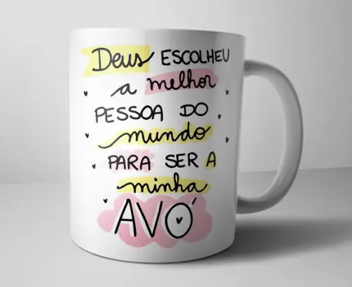 Caneca de Porcelana Feliz dia da Avó
