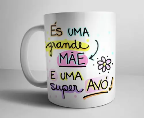 Caneca de Porcelana Feliz dia das Mães