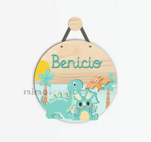 Placa decorativa Infantil Dinossauro