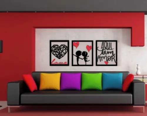 Quadro Trio Aqui tem Amor