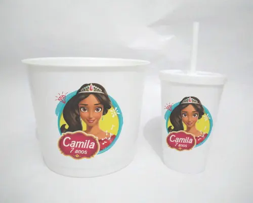 10 Kit Cinema Elena Avalor Balde + Copo