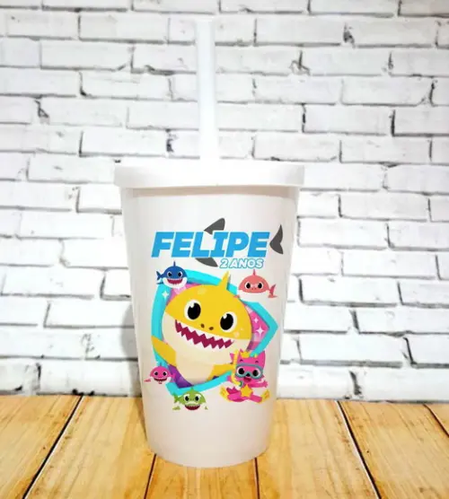 10 Copos Happy Baby Shark